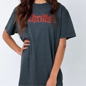 Thrills Oversized Tee Dress in Merch Black, US 8, AU 12